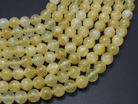 Yellow Selenite, Gypsum, 8mm (8.6mm), Round-BeadBasic