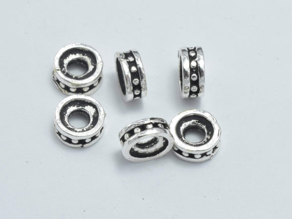 10pcs 925 Sterling Silver Beads-Antique Silver, 5mm Rondelle Beads, 5x2mm-BeadBasic