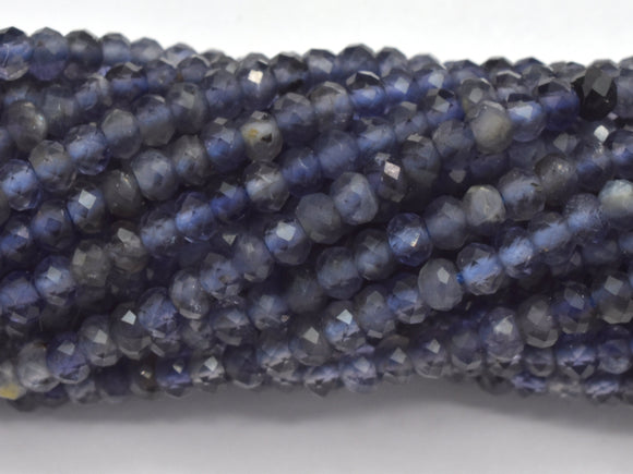 Iolite Beads, 2x3mm Micro Faceted Rondelle-BeadBasic