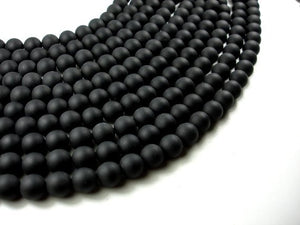 Matte Black Onyx Beads, 12mm Round Beads-BeadBasic