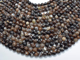 Brown Fire Agate, 8mm Round Beads, 15 Inch-BeadBasic