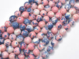 Rain Flower Stone, Pink, Gray, 8mm Round Beads-BeadBasic