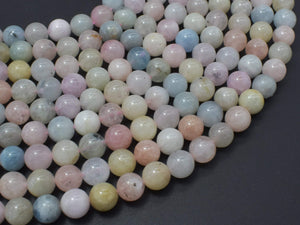 Beryl Beads, Morganite, Aquamarine, Heliodor, 8mm-BeadBasic
