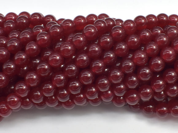Jade Beads-Red, 6mm (6.3mm) Round Beads-BeadBasic