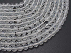 White Moonstone Beads, 6mm Round-BeadBasic