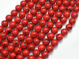 Shell Turquoise Howlite - Red, 8mm (8.5mm)-BeadBasic