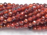 Cubic Zirconia - Orange, CZ beads, 4mm, Faceted-BeadBasic