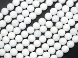 Matte White Jade Beads, 6mm (6.4mm) Round Beads-BeadBasic