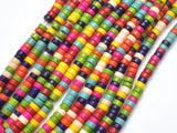 Howlite, Multicolored, Heishi, 2x4 mm, 15.5 Inch-BeadBasic