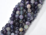 Fluorite Beads, Rainbow Fluorite, 8mm, Round 15 Inch-BeadBasic