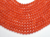 Jade - Orange Red, 8mm Round-BeadBasic