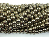 Hematite Beads- Light Gold, 6mm Round Beads-BeadBasic