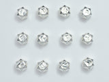 1pc 925 Sterling Silver Astrology Sign Beads, 7.8mm, Hexagon Beads, Zodiac Sign Beads, Big Hole 2.8mm-BeadBasic
