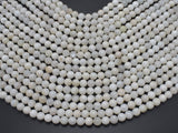 White Moonstone, 6mm (6.5mm) Round Beads-BeadBasic