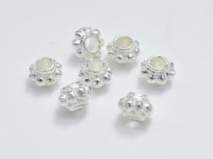 10pcs 925 Sterling Silver Beads, 4mm Rondell Beads, Spacer Beads, 4x2.7mm-BeadBasic
