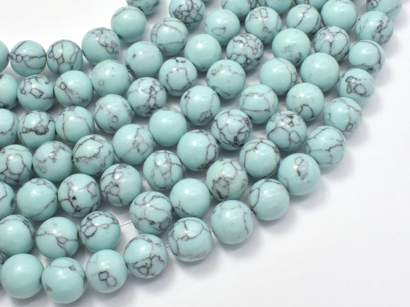 Turquoise Howlite-Light Blue, 10mm Round Beads-BeadBasic