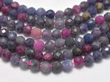 Blue Sapphire, Ruby, 3mm (2.8mm) Micro Faceted Round-BeadBasic