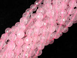 Rose Quartz, 8 mm Faceted Round Beads-BeadBasic