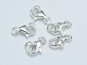 4pcs 925 Sterling Silver Lobster Claw Clasp, 11x6mm-BeadBasic
