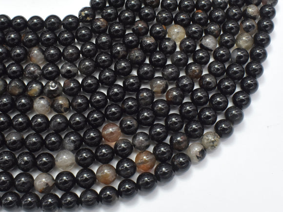 Black Tourmaline Beads, 6mm, Round-BeadBasic