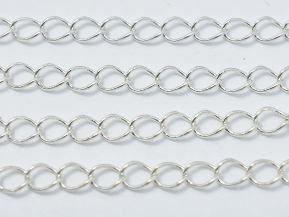 1foot 925 Sterling Silver Chain, Curb Chain, Jewellery Chain-BeadBasic