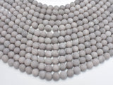 Matte Jade Beads-Gray, 8mm (8.4mm) Round-BeadBasic