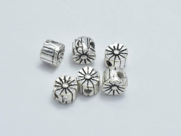 10pcs 925 Sterling Silver Beads-Antique Silver, 3.5x2.5mm Tube Beads-BeadBasic