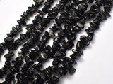 Black Tourmaline Beads, Pebble Chips, Approx 7-12mm-BeadBasic