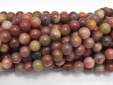 Red Amazonite Beads, 8mm, Round-BeadBasic