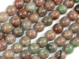 Red Green Garnet, 10mm Round Beads-BeadBasic