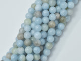 Genuine Aquamarine Beads, 8mm Round Beads-BeadBasic