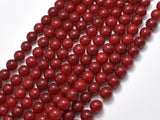 Jade Beads, Red, 8mm Round Beads-BeadBasic