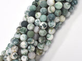 Matte Tree Agate Beads, 8mm Round Beads-BeadBasic