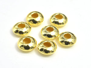 20pcs 24K Gold Vermeil Spacers, 925 Sterling Silver Beads, 4.5x2mm Saucer Beads-BeadBasic