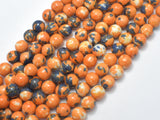 Rain Flower Stone, Orange, 8mm Round Beads-BeadBasic