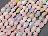 Beryl, Aquamarine, Morganite, Heliodor, 6x8 Nugget Beads-BeadBasic