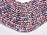 Rain Flower Stone, Pink, Gray, 6mm Round Beads-BeadBasic