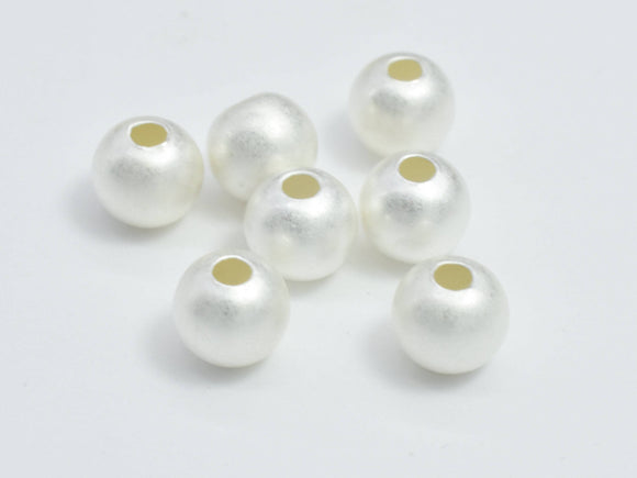 10pcs Matte 925 Sterling Silver Beads, 5mm Round-BeadBasic