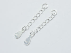 4pcs 925 Sterling Silver Extension Chain, 30mm Long-BeadBasic