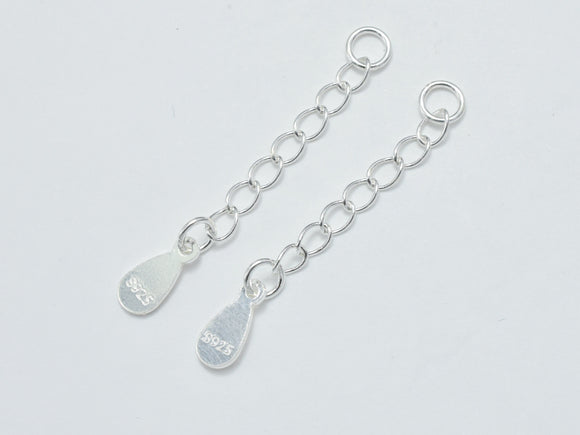 4pcs 925 Sterling Silver Extension Chain, 30mm Long-BeadBasic