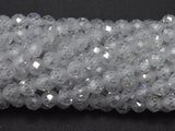 Cubic Zirconia - Clear, CZ beads, 4mm, Faceted-BeadBasic
