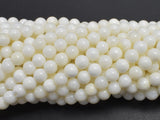 Mother of Pearl Beads, MOP, Creamy White, 6mm Round Beads-BeadBasic