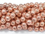 Lava-Copper Plated, 10mm (10.5mm) Round Beads-BeadBasic