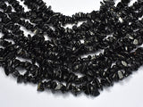 Black Tourmaline Beads, Pebble Chips, Approx 7-12mm-BeadBasic