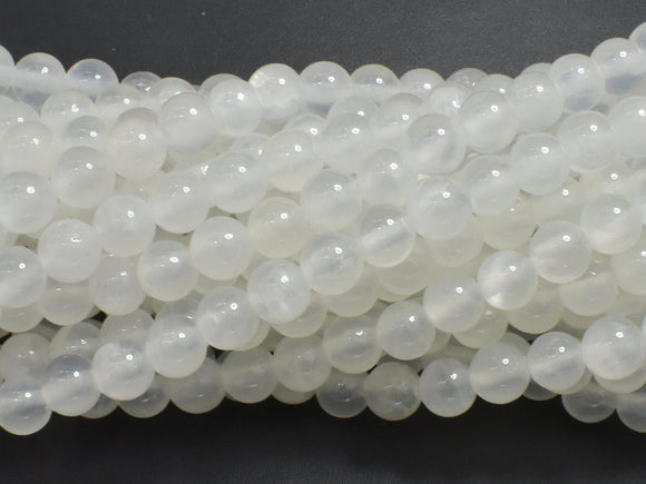 Selenite, Gypsum, 6mm (6.3mm), Round Beads-BeadBasic