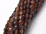 Hessonite, Orange Garnet Beads, 4mm Faceted Coin-BeadBasic