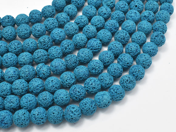 Blue Lava Beads, 8mm (8.6mm) Round Beads-BeadBasic