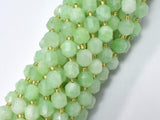 Green Quartz Beads, 8mm Faceted Prism Double Point Cut-BeadBasic