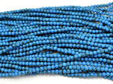 Turquoise Howlite Beads, Blue, 4mm Round Beads-BeadBasic