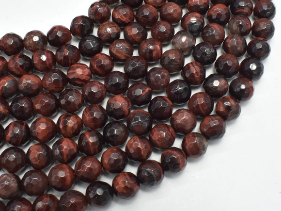 Red Tiger Eye, Faceted Round, 8mm Beads-BeadBasic